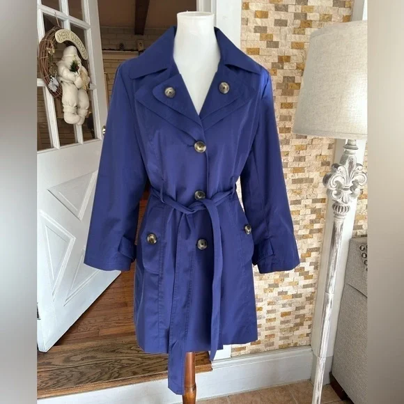 London Fog blue rain trench coat - Picture 5 of 11